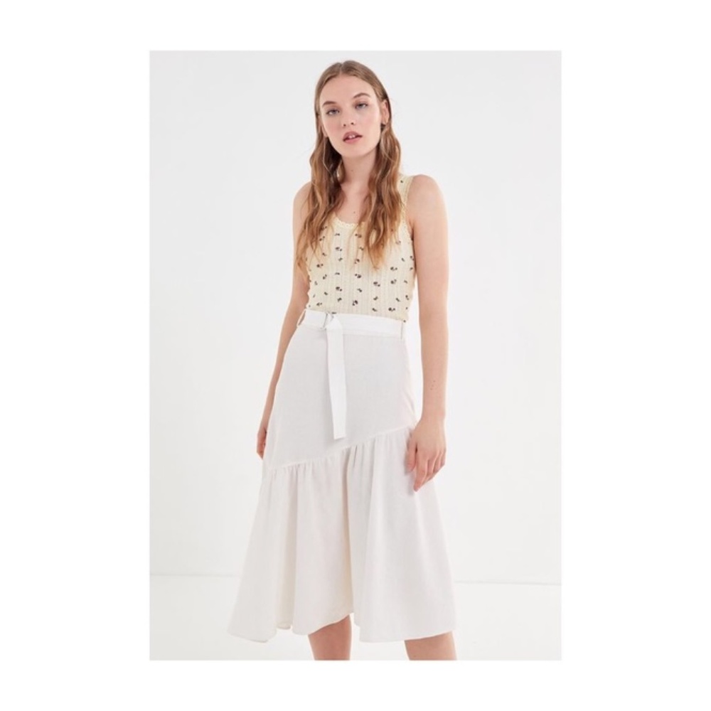 UO Tabitha Spliced Asymmetrical Midi Skirt